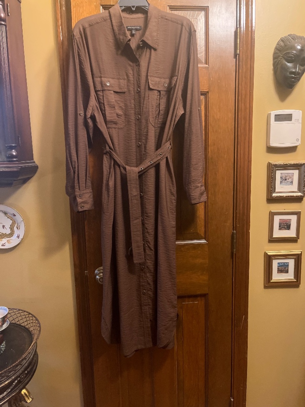NWOT Banana Republic Brown Midi Shirt Dress.  Sz. Sm.